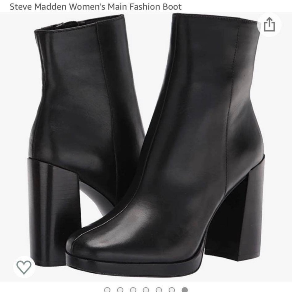 Steve Madden black leather ankle boots Size 8